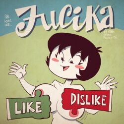 albo covering_breasts jucika jucika_(comic) nude nude_female thumbs_down thumbs_up