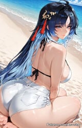 1girl ai_generated bikini female mature_female revoaru thick_thighs thighs wuthering_waves yangyang_(wuthering_waves)