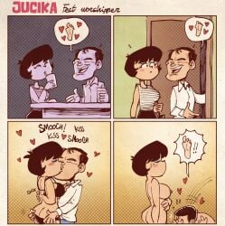 albo foot_worship heart heart_symbol jucika jucika_(comic) kissing undressing