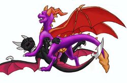 1boy 1girls activision cynder dirtyfox911911 dragon duo female female_penetrated feral feral_on_feral feral_penetrating male male_penetrating penetration penis pussy quadruped sex spyro spyro_the_dragon video_games white_background