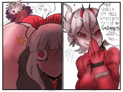 ass_expansion beelzebub_(helltaker) big_ass big_butt butt_expansion facesitting gin_nsfw helltaker huge_ass huge_butt lucifer_(helltaker) panties ripped_clothing ripped_pants
