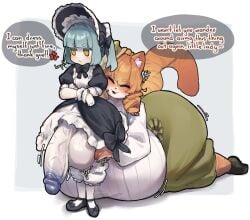 1futa 2girls anger_vein balls big_boobs big_breasts big_cock big_penis blush blush_lines blushing boobs breasts cat_ears character_request charlotte_(roriposter) clothing cock doll doll_girl doll_joints furry futanari grey_hair hat huge_balls huge_boobs huge_breasts huge_cock huge_penis huge_testicles long_sleeves maid maid_headdress maid_outfit maid_uniform orange_hair pants_down penis rr001c shoes simple_background size_difference skirt_up smaller_female taller_female testicles text turtleneck veiny_cock veiny_penis yellow_eyes