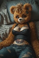 ai_assisted ai_generated animal_ears animal_humanoid anthro anthro_only anthrofied bear beastiality big_breasts big_tits fur furry furry_female human_only humanoid realistic teddy_bear thefinalrule