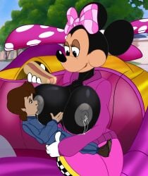 1boy 1girls 2023 4_fingers 5_fingers absurd_res age_difference anthro anthro_on_human bodysuit bow breastfeeding breasts brown_hair digital_art digital_drawing_(artwork) digital_media digital_media_(artwork) disney drinking_from_breasts drinking_milk duo eating eating_food el-loko female/male food furry gloves hair hair_accessory hair_bow head_bow hi_res holding_partner hot_dog hot_dog_bun house_mouse huge_breasts human lactating lactation leaking_milk looking_at_another looking_at_partner looking_down looking_down_at_another looking_down_at_partner male male/female mammal mature_anthro mature_female mickey_and_the_roadster_racers milf milk minnie_mouse mouse mouse_girl murid murid_humanoid murine murine_humanoid nursing older_female older_female_and_younger_male pink_bodysuit race_car race_car_driver racecar racing_suit rodent short_hair size_difference small_male smaller_male sucking sucking_on_nipple taller_anthro taller_female vehicle white_gloves young_human younger_human younger_male