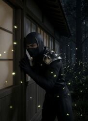 3d ai ai-created ai_art ai_assisted ai_generated assassin crossover dead_or_alive fireflies forest grand_theft_auto grand_theft_auto:_san_andreas japan koei_tecmo listening listening_through_wall listening_to_moaning listening_to_sex night nighttime ninja ninja_gaiden ominous on_wall rockstar_games serious serious_face serious_look shadow shadows sneaking stalking story tatami tatami_room team_ninja wowzerspowzers
