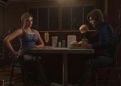 1boy 1boy1girl 1girls 3d blender capcom female jill_valentine jill_valentine_(blonde) jill_valentine_(sasha_zotova) leon_scott_kennedy male resident_evil resident_evil_3 resident_evil_3_remake resident_evil_6 thenic123