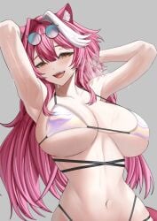 1girl ame-chan_(needy_girl_overdose) black_hair bow bow_panties bra breasts clothes_lift commentary_request cropped_torso egg_vibrator frilled_bra frills grey_eyes hair_ornament hair_over_one_eye highres inami_(x_spidekawaii_x) lace lace-trimmed_panties lace_trim lying medium_breasts nail_polish navel needy_girl_overdose on_back one_eye_covered panties pillow red_bra sex_toy shirt_lift twintails underwear upper_body vibrator x_hair_ornament