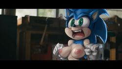 16:9 anthro big_breasts blue_fur breasts eulipotyphlan exposed_torso eyelashes female gloves green_eyes handwear hedgehog mammal mostly_nude nipples nude open_mouth paramount_pictures rule_63 sega shoes socks solo sonic_(series) sonic_team sonic_the_hedgehog sonic_the_hedgehog_(film) sonic_the_hedgehog_(series) sonique_the_hedgehog thefuckingdevil