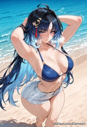 1girl ai_generated bikini female mature_female revoaru thick_thighs thighs wuthering_waves yangyang_(wuthering_waves)