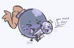 battle_for_dream_island bfdi blush bomb bomby_(bfdi) cum cute nail naily_(bfdi) object_shows pink_penis speech_bubble sweat
