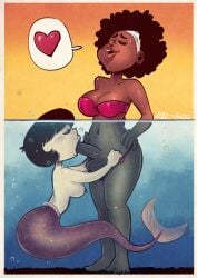 albo blowjob ebony ebony_female futanari jucika jucika_(comic) mermaid mermaid_tail secret_sex
