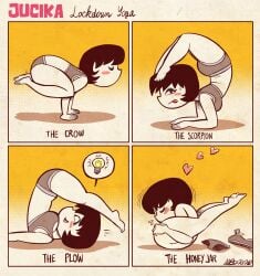 albo autocunnilingus comic exercise exercise_clothing heart heart_symbol jucika jucika_(comic)