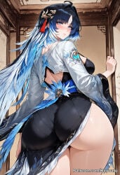 1girl ai_generated ass ass_focus female mature_female revoaru thick_thighs thighs wuthering_waves yangyang_(wuthering_waves)