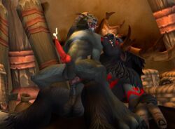 2boys anal animal_genitalia animal_penis anthro bakaras blue_eyes canine canine_penis cum drooling furry gay horsecock huge_balls huge_cock large_testicles reverse_cowgirl_position size_difference tauren tight_fit warcraft worgen world_of_warcraft