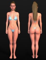 1girls 3d bikini daz_studio female female_only front_and_back full_body real_person solo stormlux18 swimsuit thong_bikini