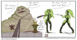 green_skin hutt jabba_the_hutt kowakian_monkey-lizard leash lekku mabeelz oola salacious_crumb slave slave_girl tagme