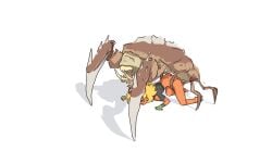 crossover crying crying_with_eyes_open deep_rock_galactic dubious_consent glyphid interspecies monster_on_female plants_vs._zombies sex solar_flare