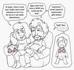 2boys adopted_(lore) adopted_son adopted_son_(lore) adoptive_father_(lore) adoptive_son_(lore) anniversary big_bulge boxer_briefs boxers boxers_(clothing) bra bra_strap bulge bulge_through_clothing bulge_through_underwear bulge_under_clothes cock cock_bulge conversation convinced convincing couch crossdressing digital_drawing_(artwork) digital_media_(artwork) english english_dialogue english_text father_(lore) flat_chest forcing_clothes_on frilly frilly_bra frilly_clothing hanging_balls hanging_cock lingerie lingerie_bra male male_focus male_in_lingerie male_only married married_male married_man miserable mr_shrink native_american native_american_male oc old_man_adams older_male older_male_younger_male original original_character original_characters persuasion persuasive pseudo_incest_(lore) receding_hairline reluctant reluctant_compliance son_(lore) uncle_(lore) uncle_and_nephew_(lore) unenthusiastic watching watching_tv younger_male