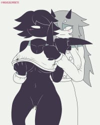 2girls fpe_oc fundamental_paper_education holding_breast lesbian looking_at_each_other magalnik oc self_upload tagme yuri