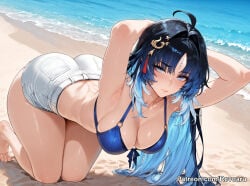 1girl ai_generated bikini female mature_female revoaru thick_thighs thighs wuthering_waves yangyang_(wuthering_waves)