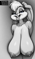 ai_generated big_breasts blue_eyes breasts female female_only furry huge_breasts humblemilker large_breasts lola_bunny looney_tunes naked titties