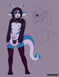 alien junjira_(species) male male_only nipple_piercing piercings sketch solo_male sundered tagme tail tattoo
