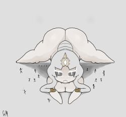 1girls ass barefoot big_ass completely_nude completely_nude_female cookie_run female frown full_body giantess glitch3 mystic_flour_cookie naked naked_female nude nude_female