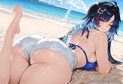 1girl ai_generated bikini female mature_female revoaru thick_thighs thighs wuthering_waves yangyang_(wuthering_waves)