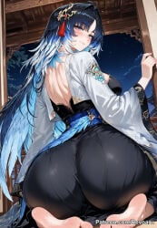 1girl ai_generated ass ass_focus female mature_female revoaru thick_thighs thighs wuthering_waves yangyang_(wuthering_waves)