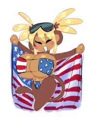 american_flag_bikini anthro breasts monkey_girl nitro_gal tagme theguywhodrawsalot
