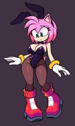 1girls amy_rose animal_ears anthro artist_request bangs big_breasts bowtie breasts bunny_ears bunnysuit fake_animal_ears female gloves green_eyes hairband hedgehog hi_res pantyhose pink_fur sega shoes short_hair sonic_(series) sonic_the_hedgehog_(series) tagme tail