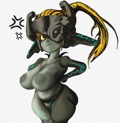 1girls angry annoyed big_ass big_breasts boltss chubby female female_only huge_breasts imp_midna long_hair mask midna nintendo overweight overweight_female ponytail pussy shortstack solo the_legend_of_zelda thick_thighs twilight_princess wide_hips