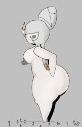 1girls ass barefoot big_ass completely_nude completely_nude_female cookie_run female frown full_body giantess glitch3 mystic_flour_cookie naked naked_female nude nude_female