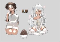 2boys brown_eyes brown_hair compliment coprophagia disgusted_expression eternal_towers_of_hell femboy hostage juke's_towers_of_hell myfrata obbyist octawave pet_play poop scat scat_eating scat_fetish scatplay top_towers_community white_hair white_shirt white_stockings