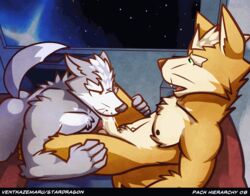 2boys animated canid canine canis fellatio fox fox_mccloud gay gay_blowjob gay_sex male male_only mammal nintendo nom oral pack_hierarchy penile sex star_fox tailwag text ventkazemaru video_games whiskers wolf wolf_o'donnell yaoi