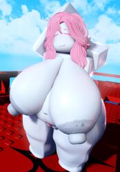 1girls areolae barefoot breasts closed_eyes completely_nude completely_nude_female female female_only full_body huge_breasts long_hair naked naked_female nipples nude nude_female pink_hair pubic_hair pussy reinarulez roblox robloxian smile solo solo_female