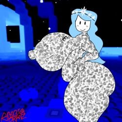 1girls big_breasts blue_hair breasts dream_game eunoia female female_only long_hair looking_at_viewer nipples_visible roblox robloxian smile solo solo_female