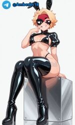 ai_generated blonde_female blonde_hair bunny_ears bunny_girl bunnysuit latex_clothing lumi_(brawl_stars) sexy tagme white_background