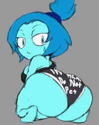 aquamarine_(steven_universe) big_butt cartoon_network gem_(species) looking_at_viewer looking_back shorts shortstack steven_universe zebunnyparadise