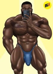 african african_male bgx_comics big_bulge big_cock big_penis bodybuilder bulge cellphone dark-skinned_male dark_skin huge_bulge huge_cock huge_penis instagram_model male male_only melanin mrknedy muscles muscular muscular_male onlyfans_model real_person selfie shirtless_male tattoos thong thong_only