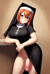 1futa ai_generated aifutalover futa_focus futa_only futanari gynomorph hair nun nun_futa nun_hat religion religious religious_clothing religious_headwear solo_futa