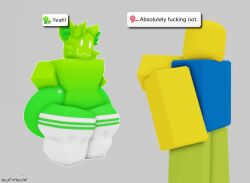 3d 3d_(artwork) :3 ambiguous_gender big_ass mermio miiverse noob roblox robloxian thick_thighs yeah!_(miiverse)