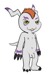 alpha_channel anthro claws digimon digimon_(species) flaccid gomamon green_eyes hi_res male male_only markings nipples nude penis rubisdrake simple_background standing tagme transparent_background uncut