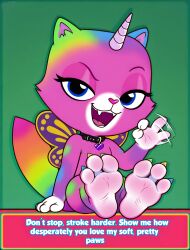 1girl ai_generated blue_eyes colored_nails felicity_(rainbow_butterfly_unicorn_kitty) foot_fetish foot_focus handjob_gesture jerk_off_instructions joi nickelodeon nicktoons pedicure rainbow_butterfly_unicorn_kitty rbuk solo teasing teasing_viewer teasing_with_feet