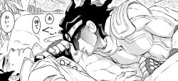 closed_eyes dilf gay jojo's_bizarre_adventure jotaro_kujo looking_pleasured male male/male male_only masturbation muscular_male stand_(jjba) standcest star_platinum yaoi