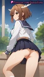 1girls ai_generated anime anime_style antlers anus ass asshole bangs black_sailor_collar black_skirt blue_neckerchief blue_sailor_collar blue_skirt blue_sky blush breasts brown_eyes brown_hair bust busty cleft_of_venus cloud crop_top day female female_focus female_only from_behind green_eyes head_wings hentai horns juicy_butt kneehighs labia labia_majora legs long_sleeves looking_at_viewer looking_back miniskirt my_deer_friend_nokotan natsuyoru neckerchief no_panties nopan oshiri outdoors parted_lips pleated_skirt pussy sailor_collar sailor_uniform school_uniform serafuku shikanoko_noko shirt short_hair skirt sky smile socks solo solo_female thighs tree uncensored upskirt vagina voluptuous voluptuous_female white_shirt white_socks