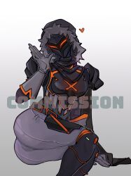 1girls armor armored_boots armored_female armored_gloves ass bungie cloak commission destiny_(game) destiny_2 eater_ssc faceless faceless_female female female_only glowing_eyes glowing_markings guardian_(destiny) heart helmet hood hunter_(destiny) mask masked_female presenting presenting_ass presenting_hindquarters simple_background sitting solo solo_female tight_clothing tight_pants