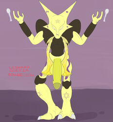 2016 alakazam male male_only muscles nintendo original_character penis pokemon pokemorph red_eyes rougetenjoname solo testicles