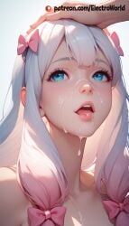 ai_generated bukakke electroworld eromanga_sensei female izumi_sagiri leaking_cum spermbreasts