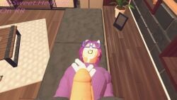 anthro bat_wings cum cum_on_face demithefemboy05 gay glasses rec_room rec_room_fba_(costume)